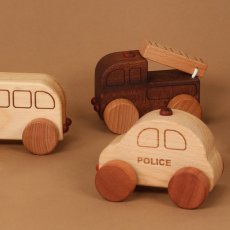 画像13: ミニカー4個セット 働く車シリーズ パトカー 消防車 救急車 ミキサー車 (13)