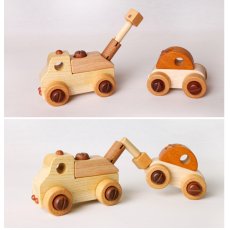 画像11: 木のおもちゃ 車 のりものいっぱい 組立セット 磁石連結 汽車 工具おもちゃ 知育玩具 (11)