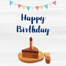画像1: 木製おままごと 1ピースケーキ＆キャンドル フォーク お皿 1歳 誕生日 記念日 バースデーフォト ケーキ (1)