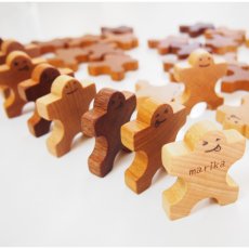 画像10: 木のおもちゃ 知育玩具 木製人形ブロック 組んであそぼうともだち ドミノ30 P 箱なし メール便対象 (10)