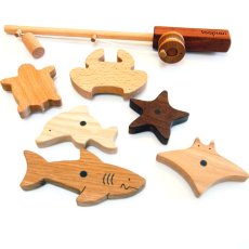 画像17: 名入れつき 魚釣り おもちゃ 魚つり遊びセット 海の仲間たち 磁石つき つりざお 海の生き物6個入り (17)