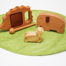 画像3: 出産祝い おもちゃ 0歳 1歳 木のおもちゃ アニマルセット 赤ちゃん 楽器おもちゃ 動物人形入り (3)