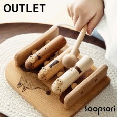 画像1: アウトレット 木のおもちゃ 1歳 新商品 3びきのこぶたのシロフォン 赤ちゃんおもちゃ 楽器 タンバリン シロホン 木琴 音おもちゃ 女の子 男の子 赤ちゃん 楽器おもちゃ 叩く (1)