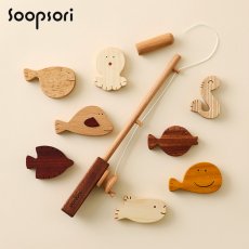 画像1: 名入れつき 魚つり遊びセット 磁石つき つりざお&お魚８個入り (1)