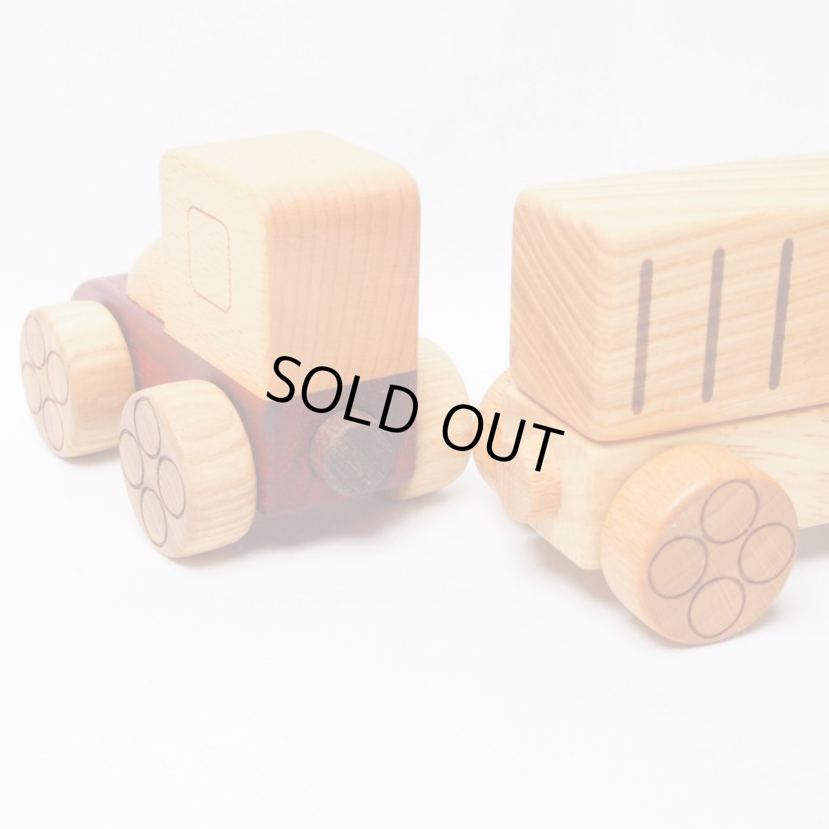 画像9: アウトレット特別価格 木製 汽車セット 磁石連結 のりものおもちゃ ミニカー入り (9)