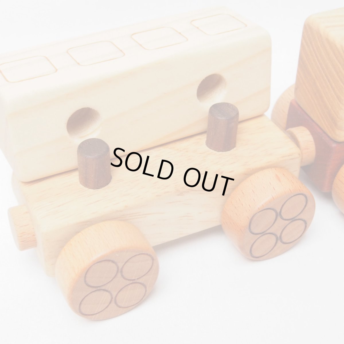 画像8: アウトレット特別価格 木製 汽車セット 磁石連結 のりものおもちゃ ミニカー入り (8)