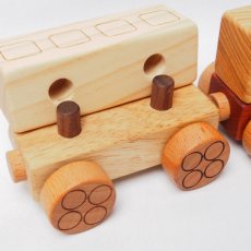 画像8: のりものいっぱいセット 磁石連結 汽車＋ミニカー3個入り 木のおもちゃ 知育玩具 機関車 貨物車  トレーラー 乗用車 (8)