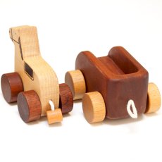画像7: 【在庫一掃SALE】木のおもちゃ お馬さんとカート ごっこ遊びおもちゃセット 木製人形入り 木箱つき (7)