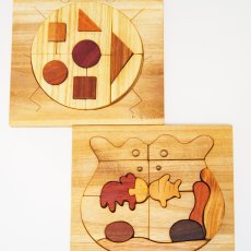 画像1: 【在庫一掃SALE】木製 知育パズル おもちゃ 木のおもちゃ 2歳 3歳 女の子 男の子 知育おもちゃ 金魚 てんとう虫   (1)