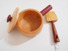 画像3: 木製ままごと 天然木の片手鍋セット（単品） 調理器具シリーズ 木のおもちゃ ままごとおもちゃ 片手鍋 フライ返し (3)