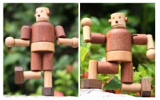 画像4: アウトレット特別価格木のおもちゃ 赤ちゃん 木製 ロボット タルボ 手足の関節も自由自在に動く 木のロボット 人形 (4)