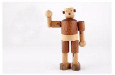画像8: 木のおもちゃ 赤ちゃん 木製 ロボット タルボ 手足の関節も自由自在に動く 木のロボット 人形 (8)
