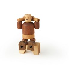 画像12: 木のおもちゃ 赤ちゃん 木製 ロボット タルボ 手足の関節も自由自在に動く 木のロボット 人形 (12)