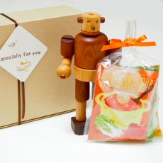 画像7: スープ ハーブティ ギフト 出産祝い ママへ 木のおもちゃ&スープ ハーブティセット ハートウォーミングギフトD ママとBABYへのギフトセット 木製ドール 人形 ロボット ウッドベア くま (7)