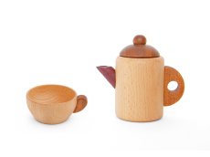 画像8: 名入れ 木製ままごと 朝食セット 木のおもちゃ 無着色 おままごと ティーポット カップ ナイフ トースト お茶 (8)