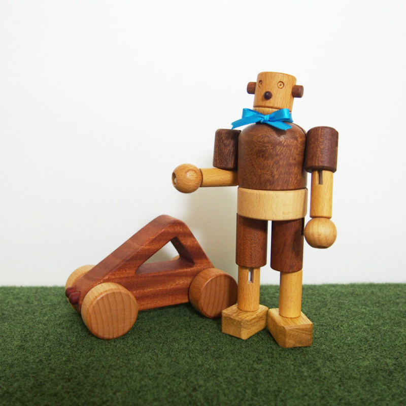 木のおもちゃ 赤ちゃんおもちゃギフト 名入れ ロボットくんとドライブ 木製ロボット人形 車おもちゃセット 木のおもちゃ 知育玩具 木のおもちゃと子ども家具スプソリ