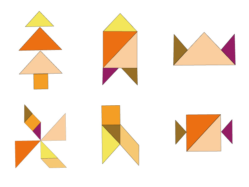 タングラム解答 木のおもちゃと子ども家具スプソリ