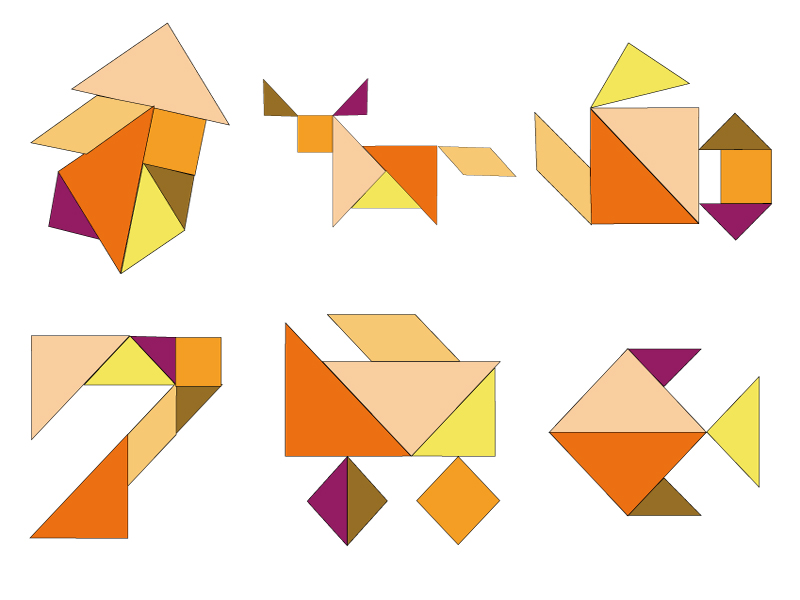 タングラム解答 木のおもちゃと子ども家具スプソリ
